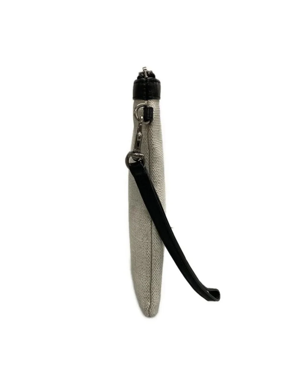 ★SOLD★ Saint Laurent Paris Clutch Pouch Rive Gauche White Black Leather - Picture 2 of 11